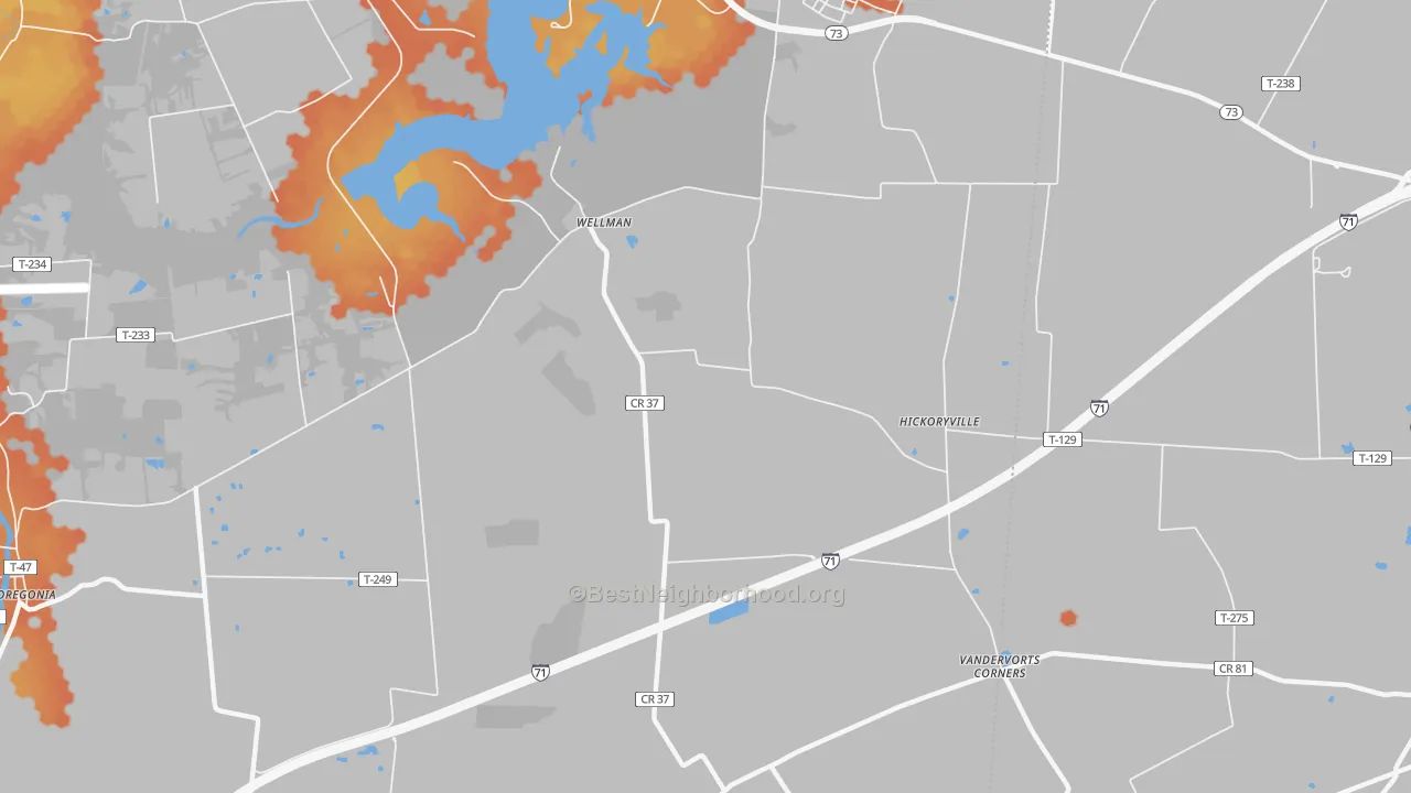 Bike Grade map of Wellman, OH