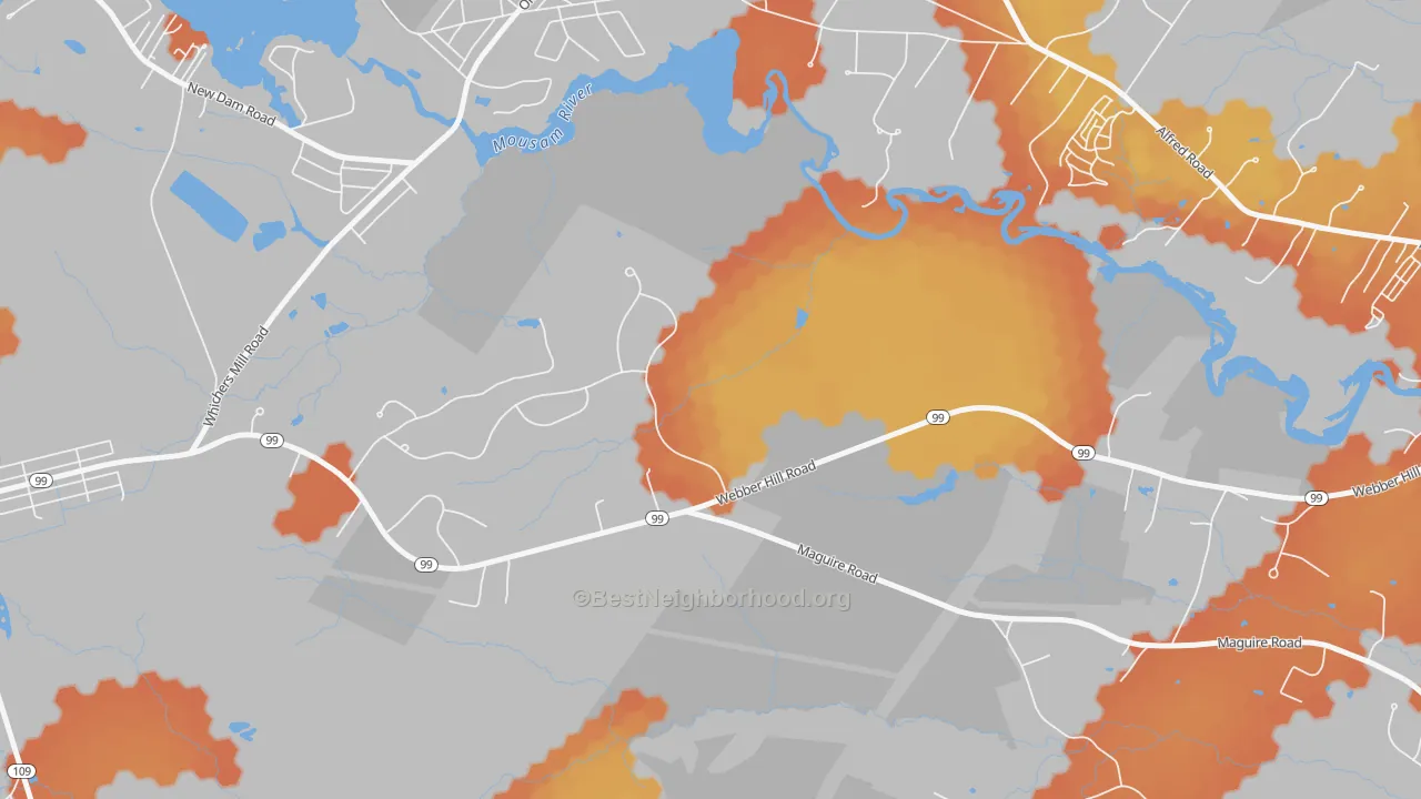 Bike Grade map of Wells Branch, ME