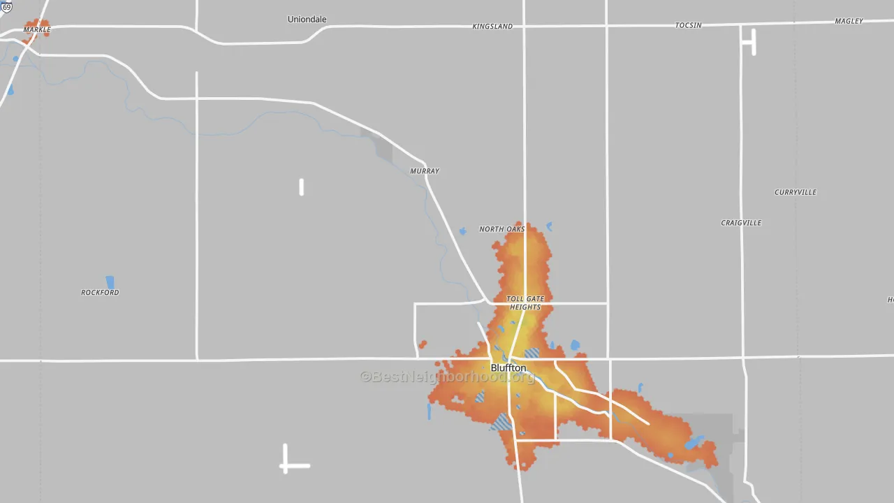 Bike Grade map of Wells County, IN