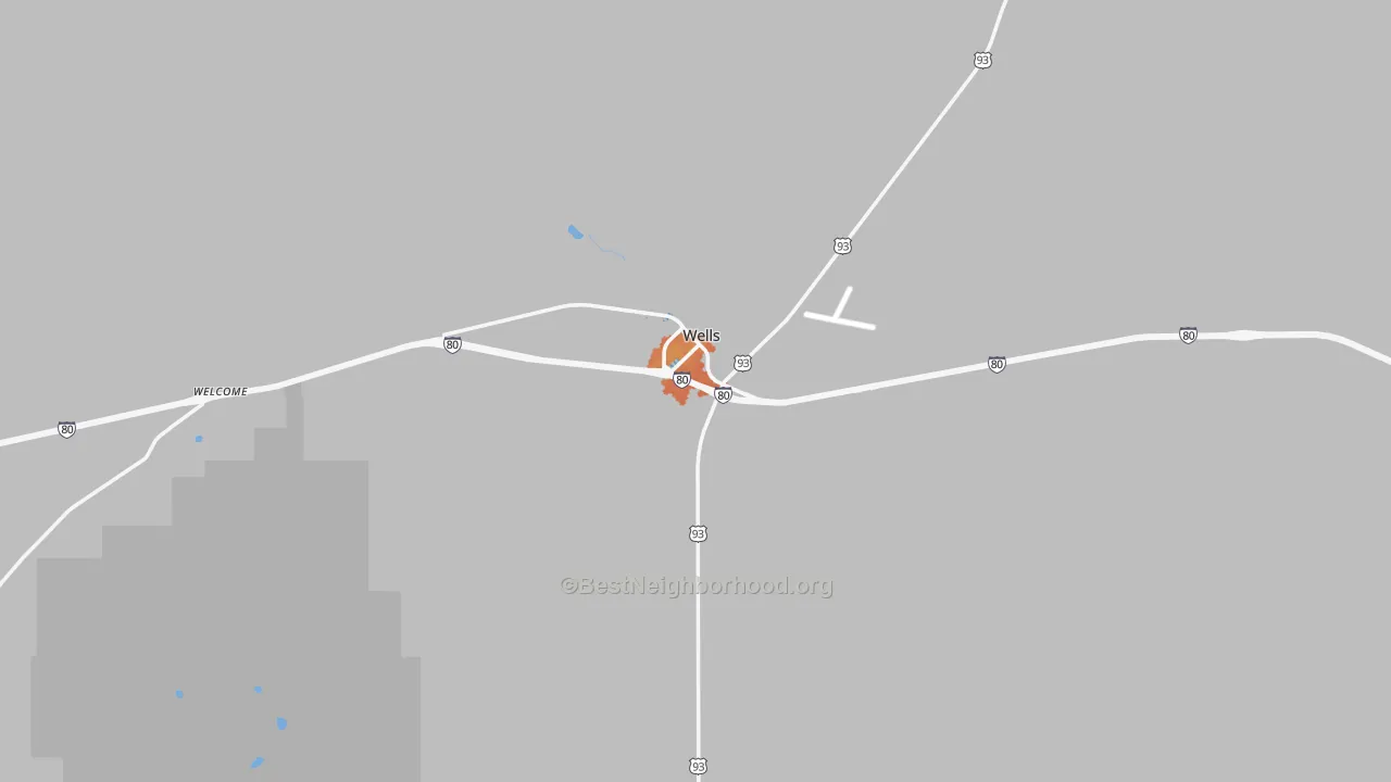 Bike Grade map of Wells, NV