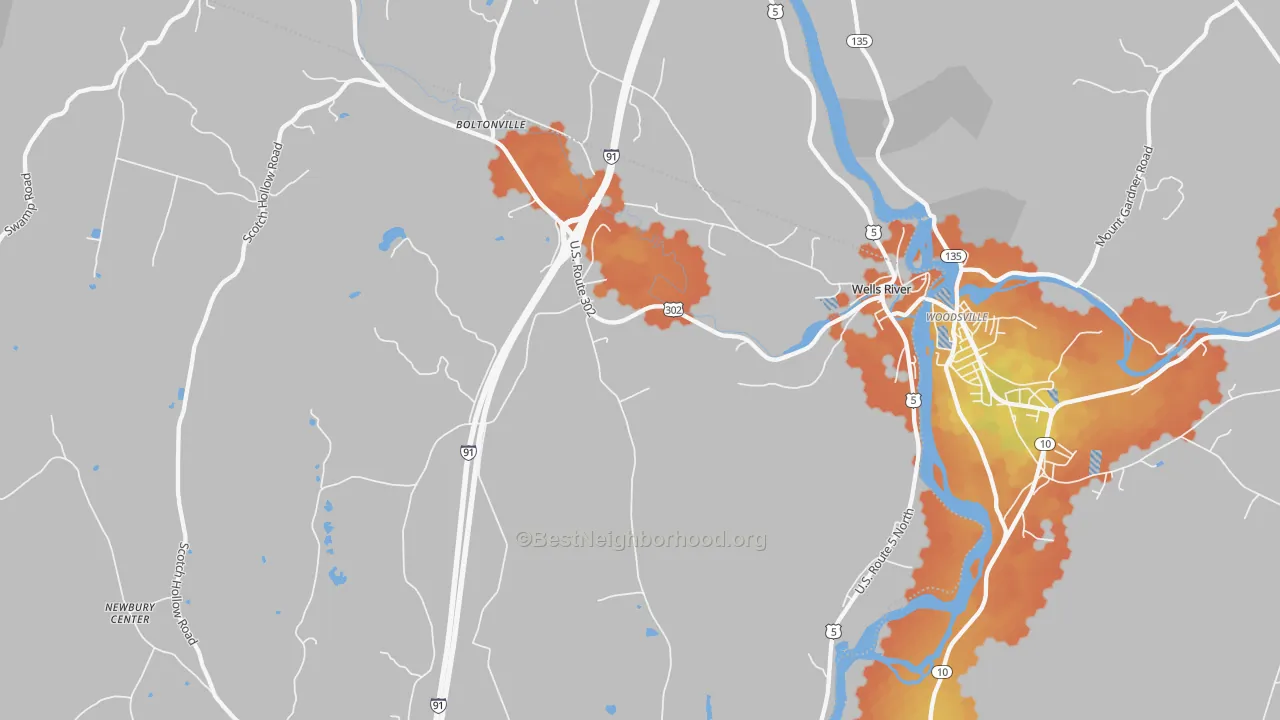 Bike Grade map of Wells River, VT