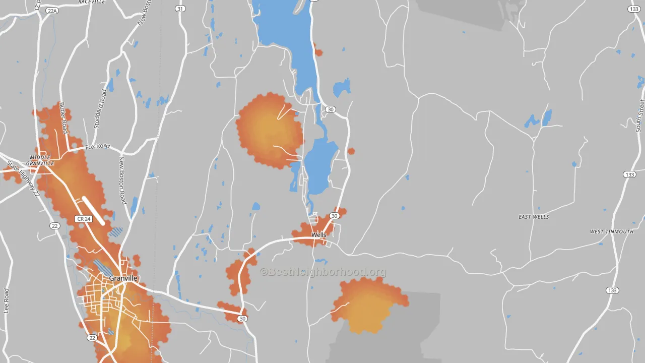Bike Grade map of Wells, VT