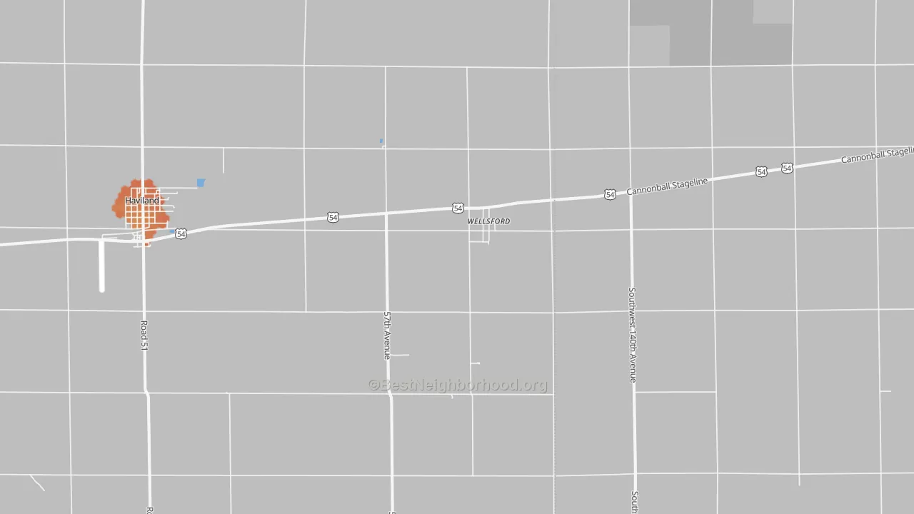Bike Grade map of Wellsford, KS