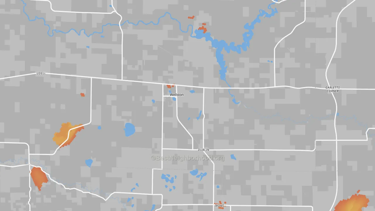 Bike Grade map of Wellston, MI