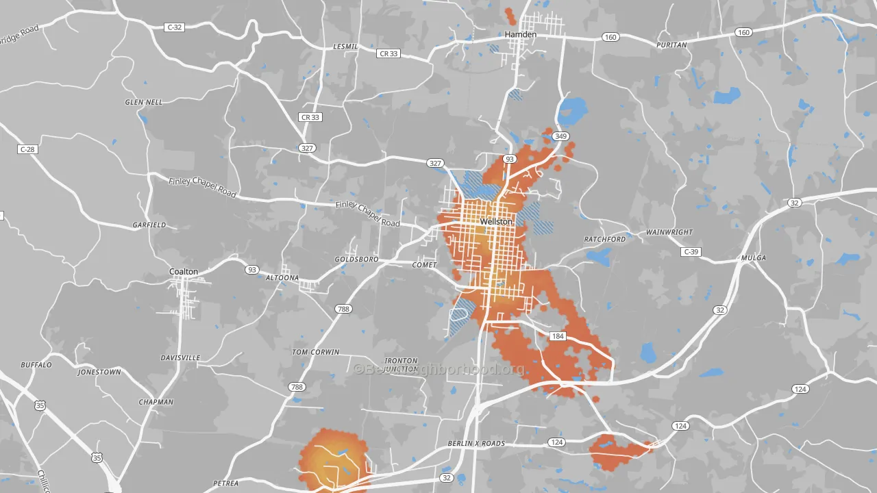 Bike Grade map of Wellston, OH