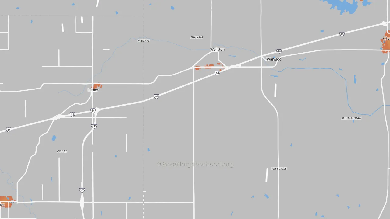 Bike Grade map of Wellston, OK