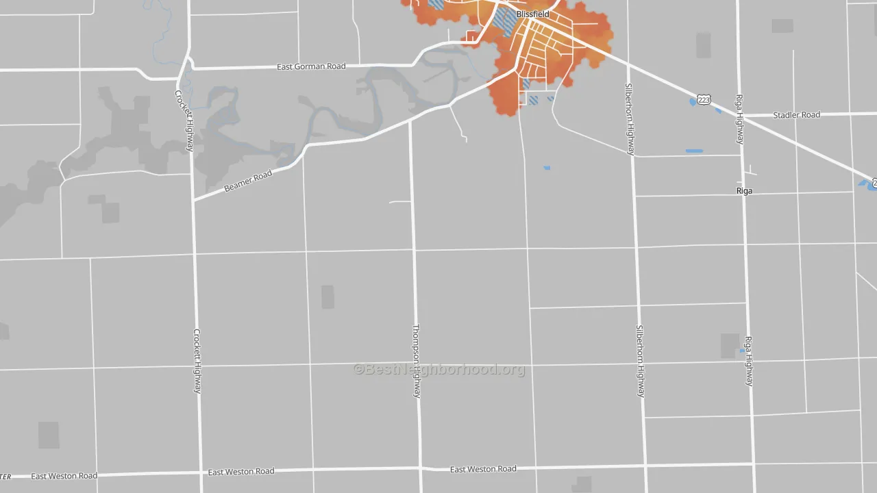 Bike Grade map of Wellsville, MI