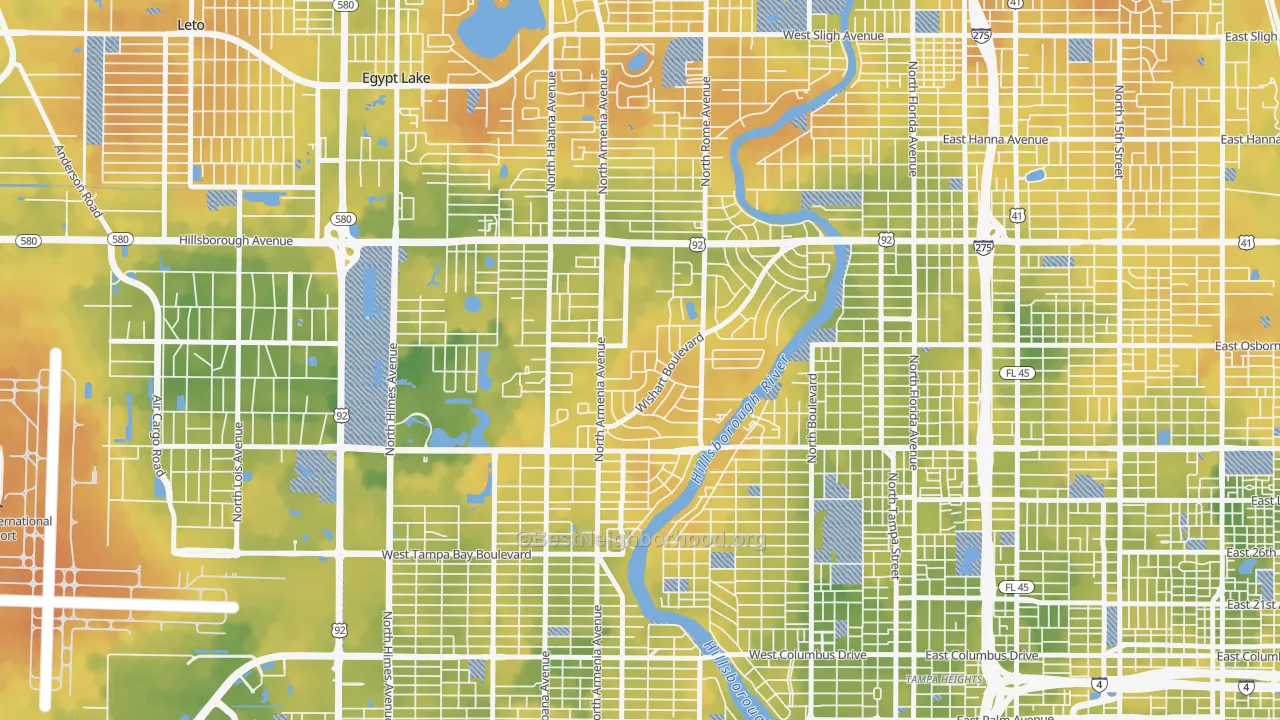 Bike Grade map of Wellswood, Tampa, FL