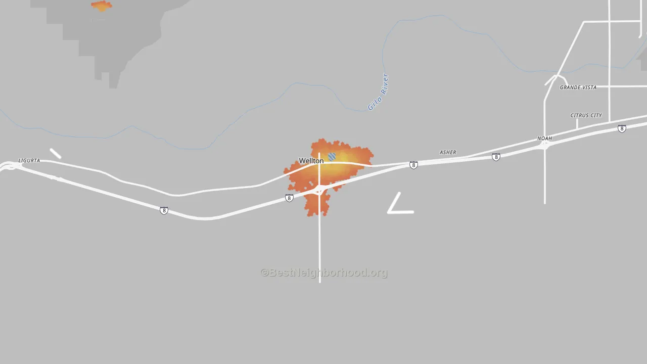 Bike Grade map of Wellton, AZ