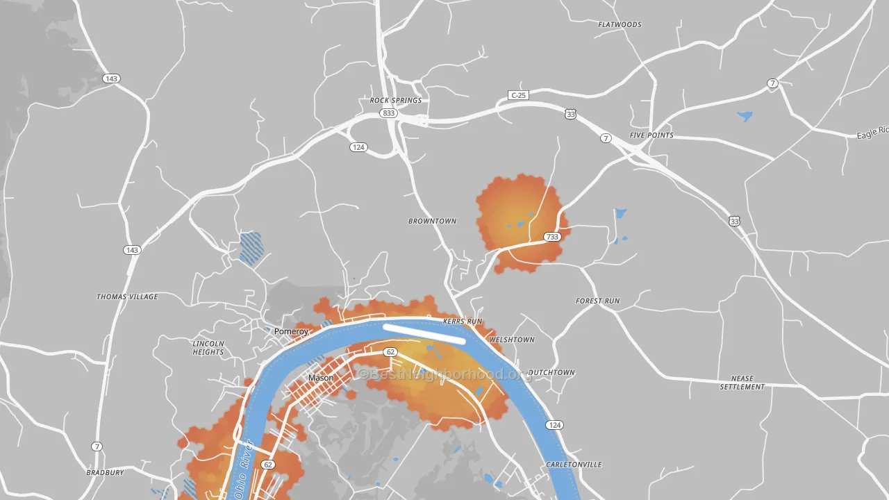 Bike Grade map of Welshtown, OH
