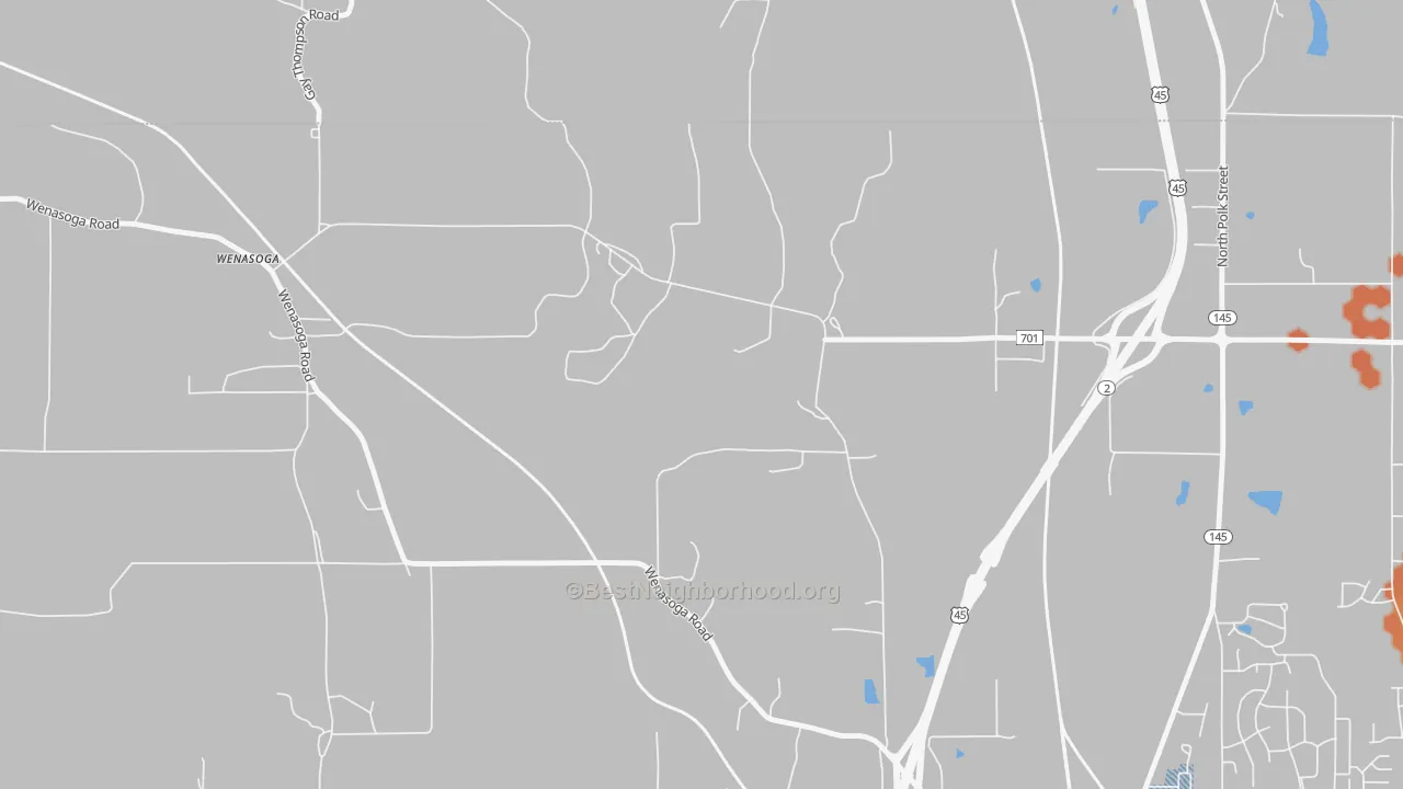 Bike Grade map of Wenasoga, MS
