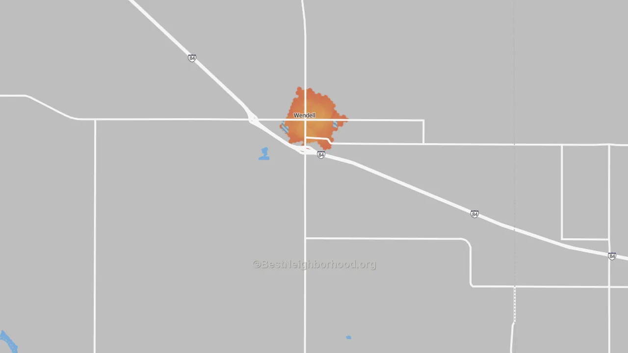 Bike Grade map of Wendell, ID
