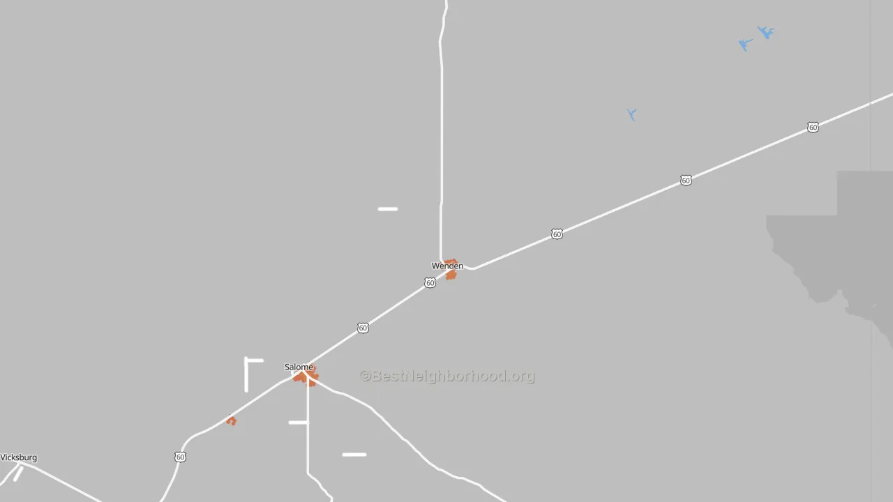 Bike Grade map of Wenden, AZ