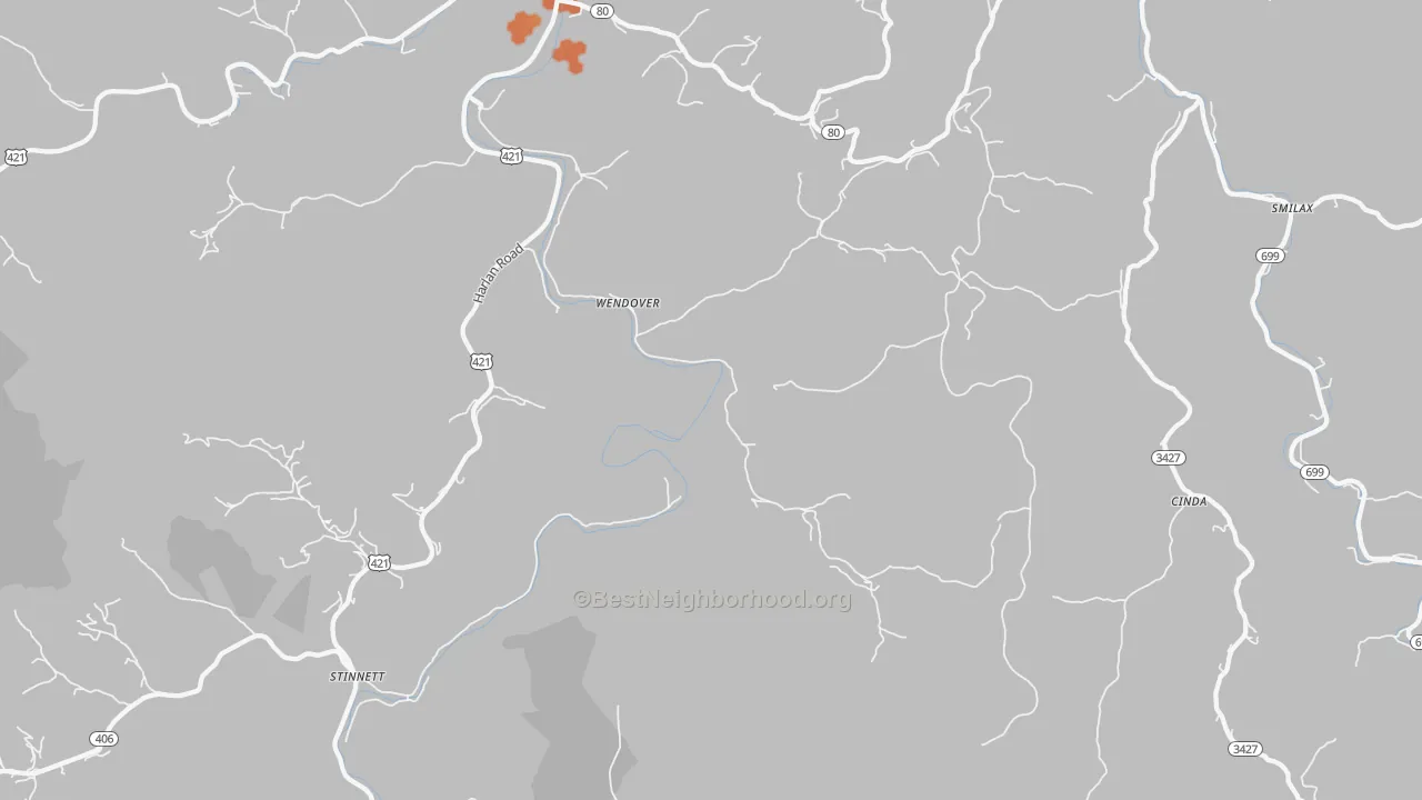 Bike Grade map of Wendover, KY