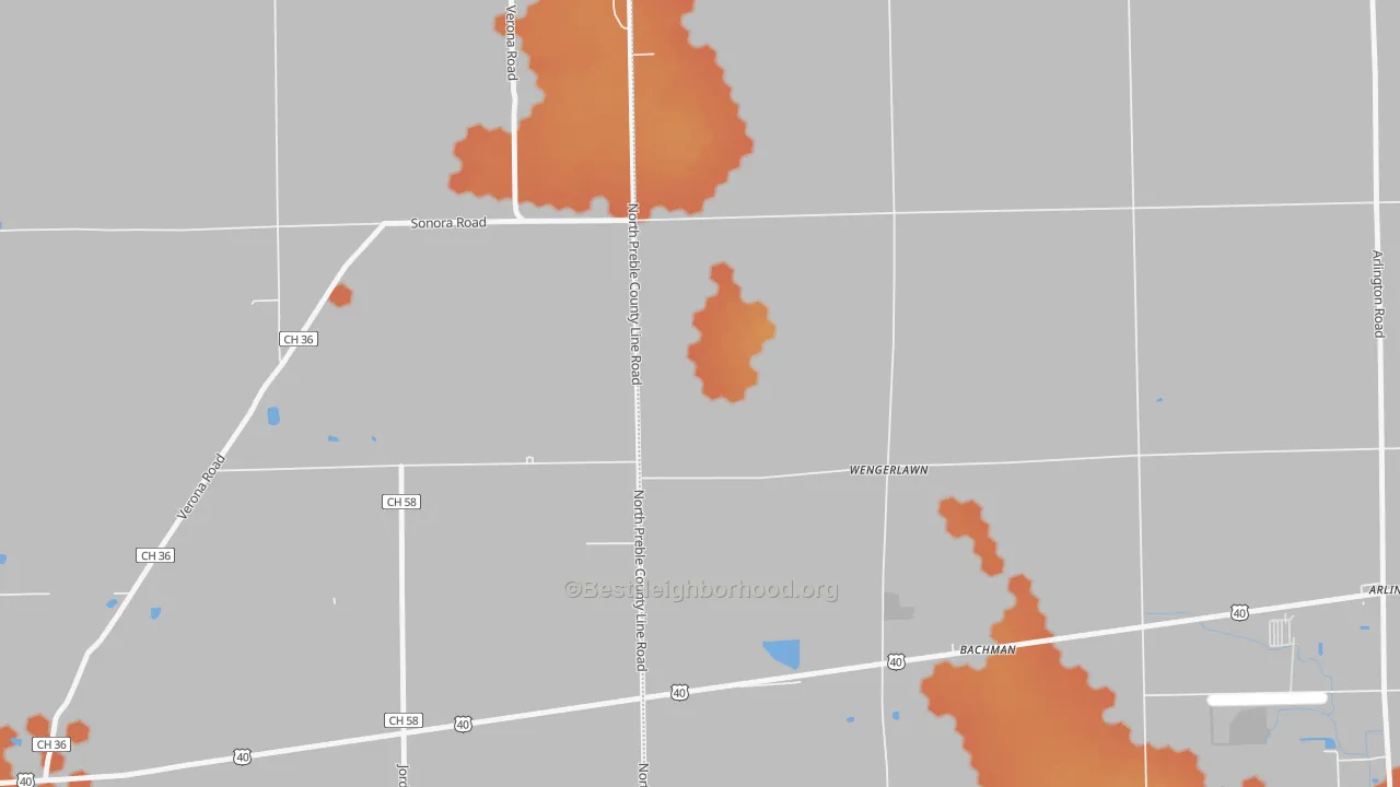 Bike Grade map of Wengerlawn, OH