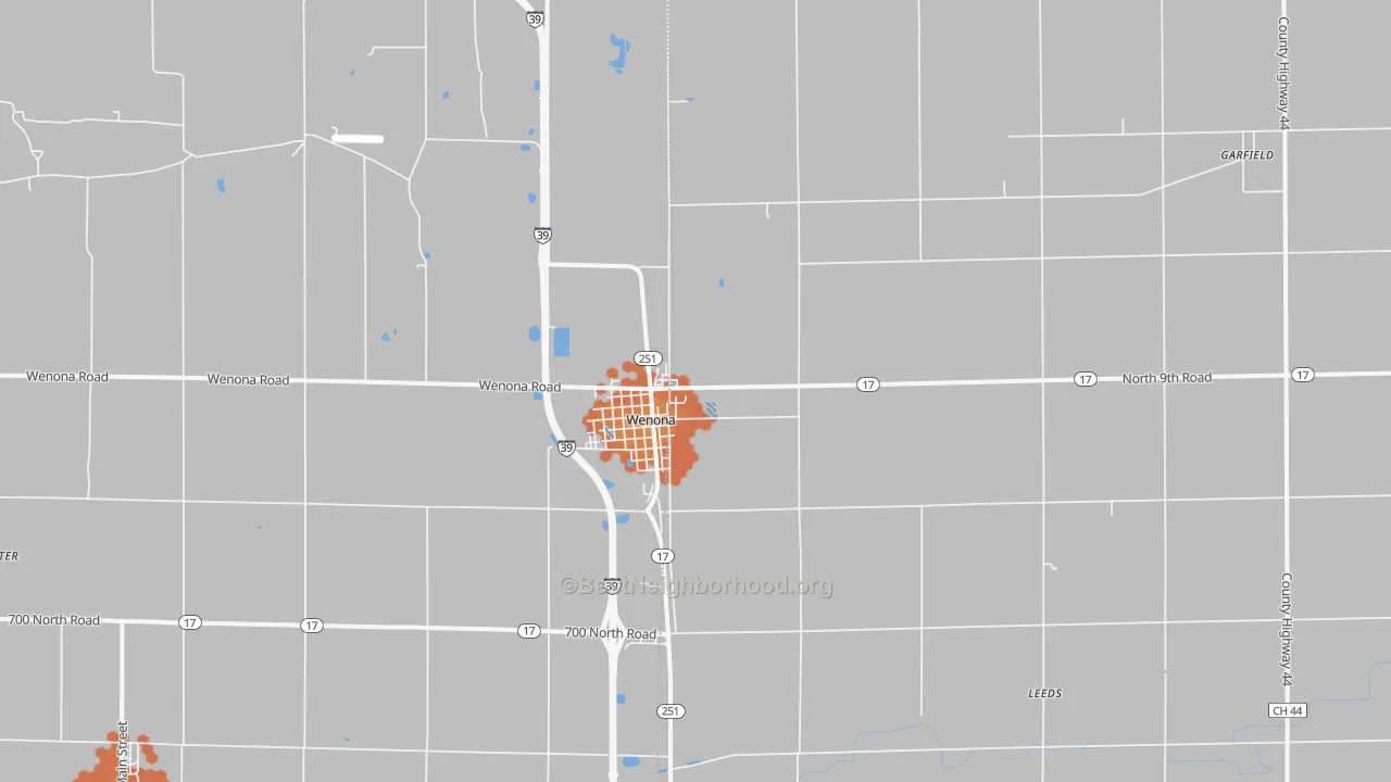 Bike Grade map of Wenona, IL