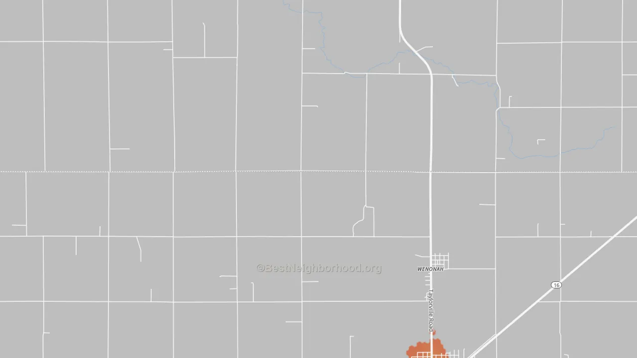 Bike Grade map of Wenonah, IL