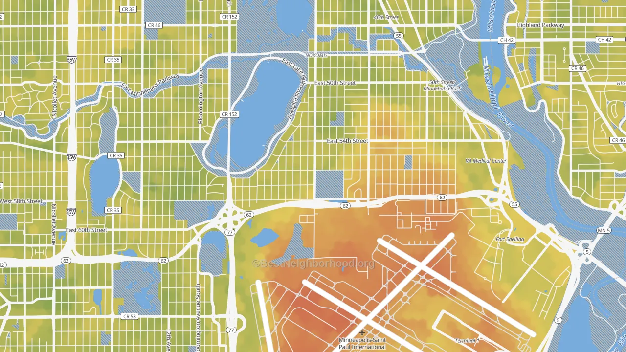 Bike Grade map of Wenonah, Minneapolis, MN