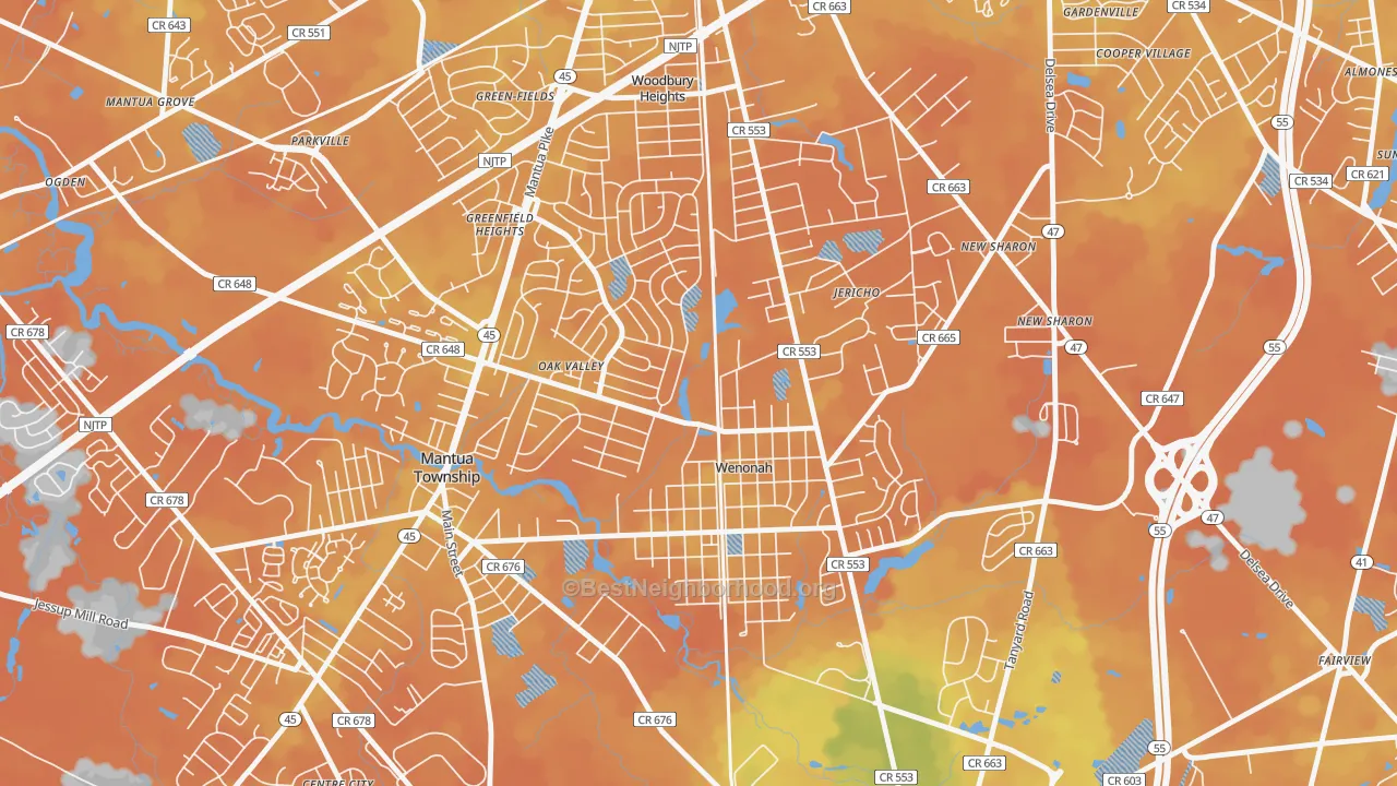 Bike Grade map of Wenonah, NJ