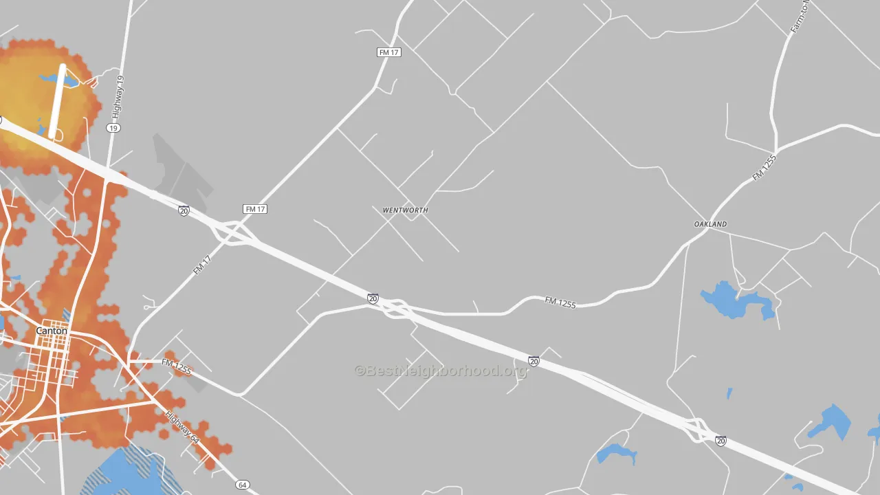 Bike Grade map of Wentworth, TX