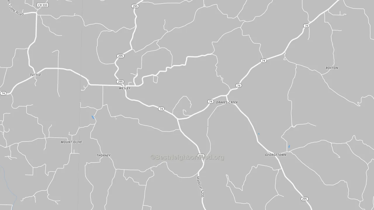 Bike Grade map of Wesley, AR