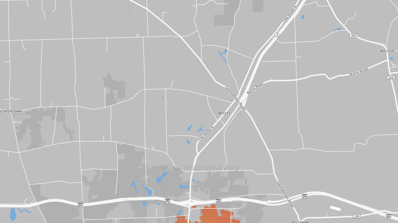 Bike Grade map of Wesley, PA