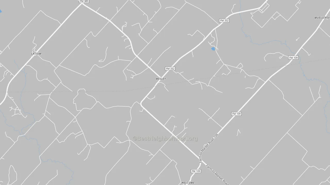 Bike Grade map of Wesley, TX