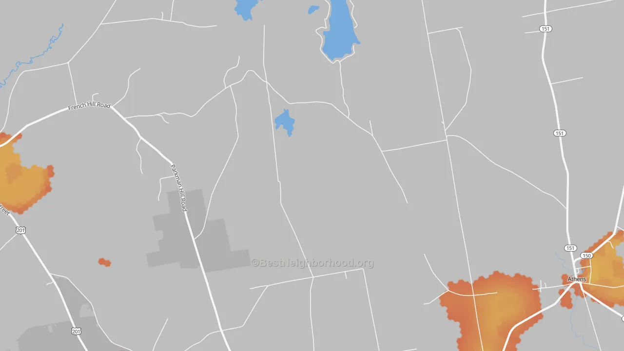 Bike Grade map of West Athens, ME