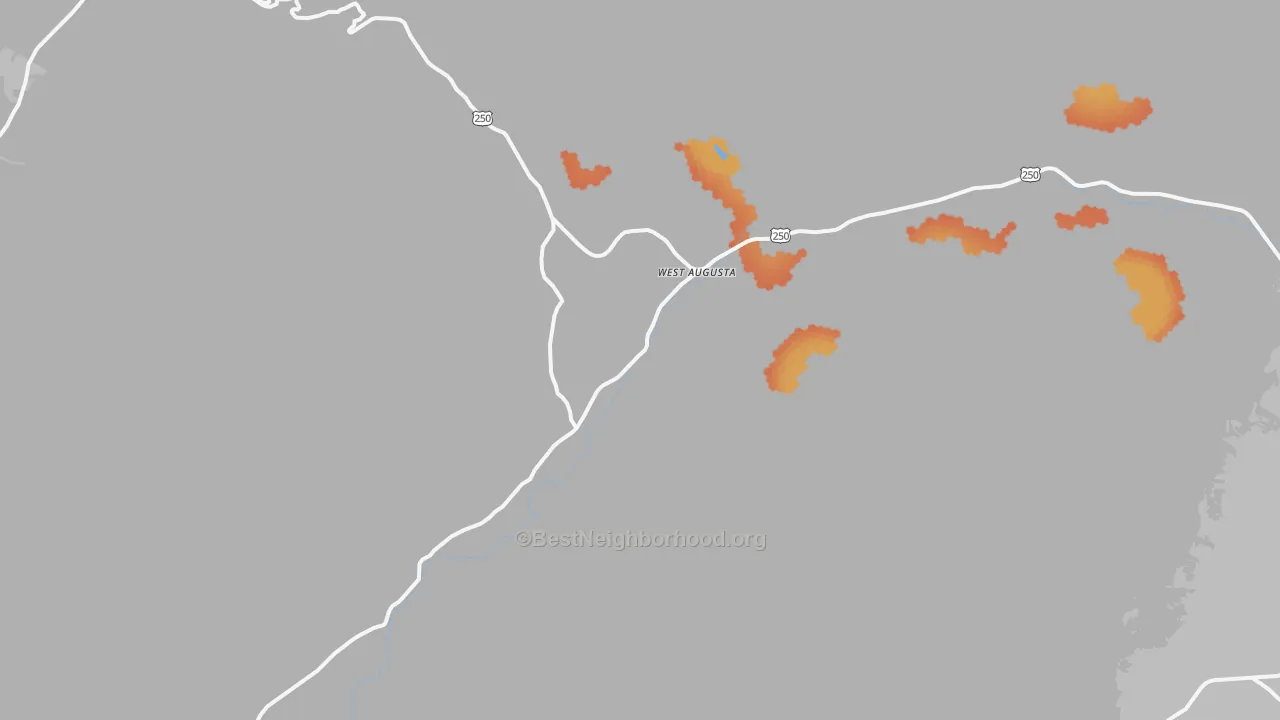 Bike Grade map of West Augusta, VA