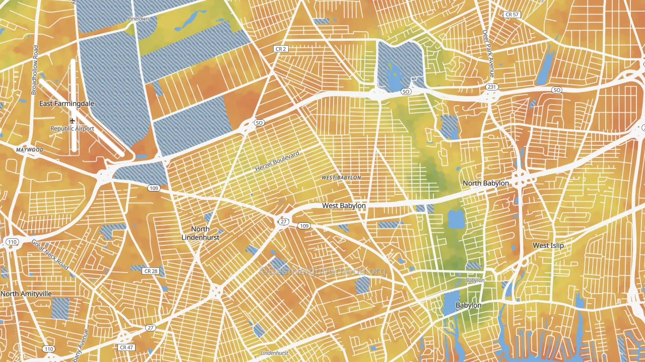 Bike Grade map of West Babylon, NY