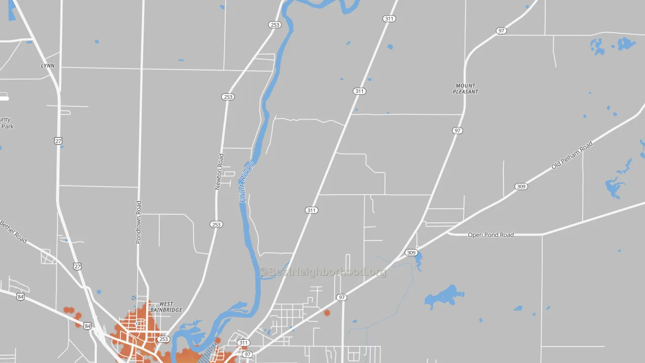 Bike Grade map of West Bainbridge, GA