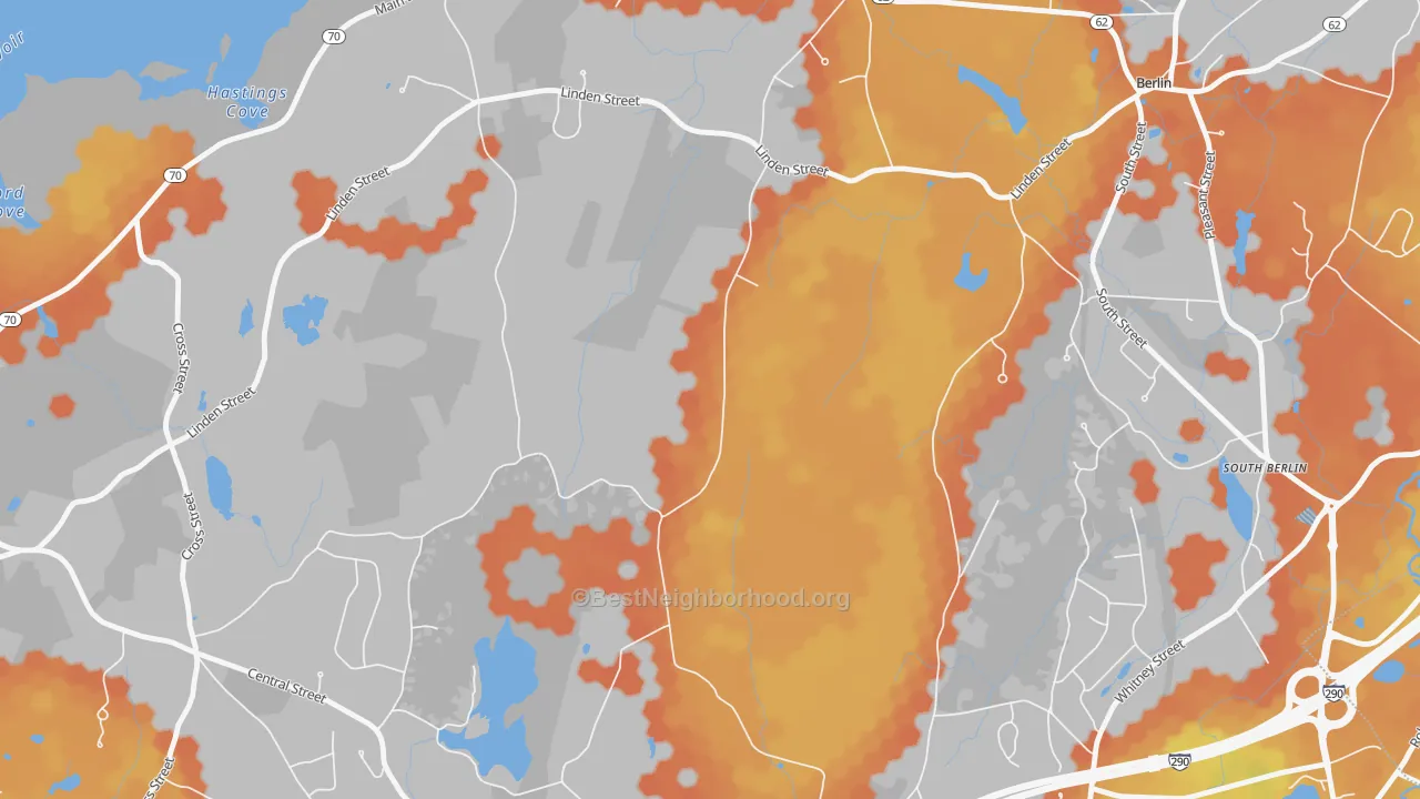 Bike Grade map of West Berlin, MA