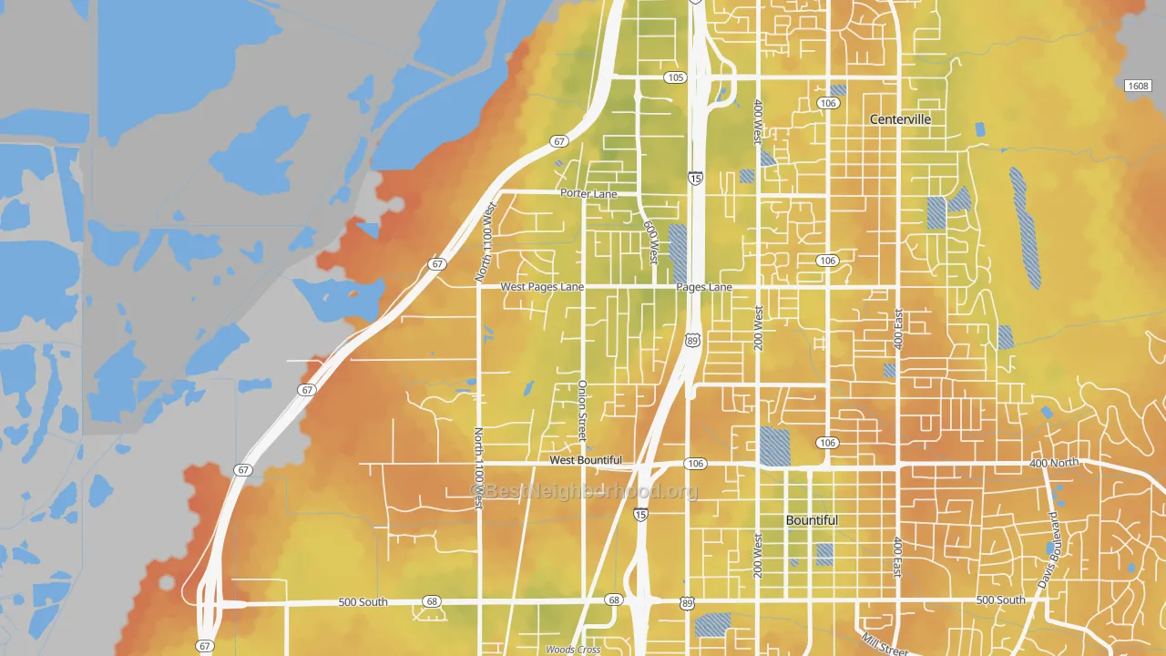 Bike Grade map of West Bountiful, UT