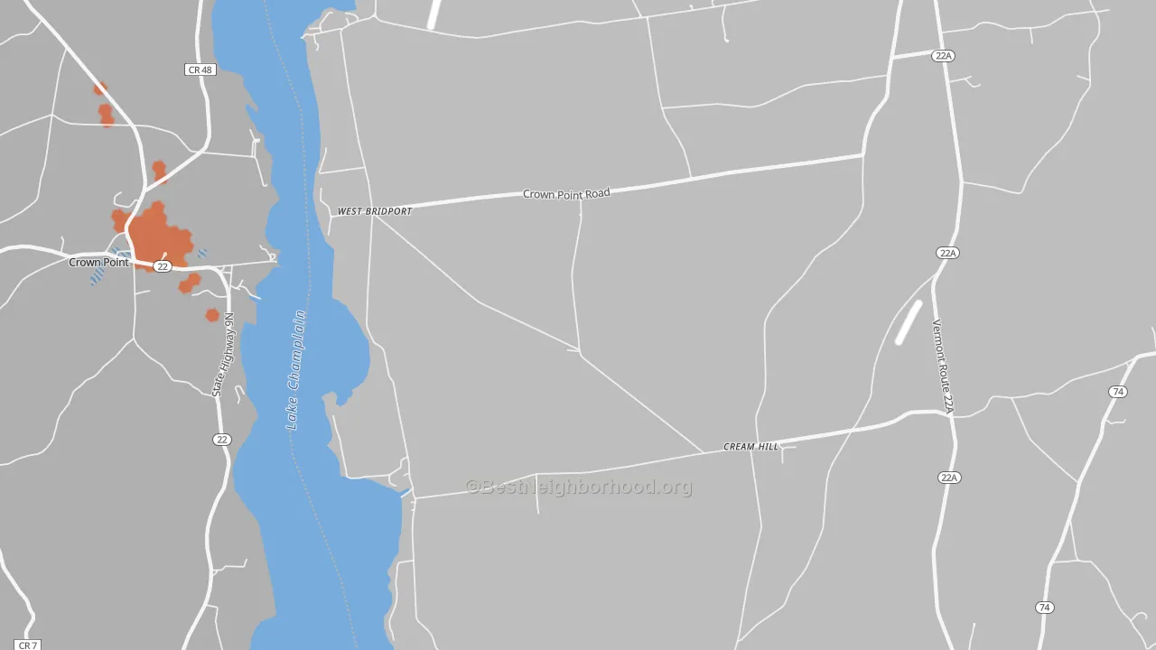 Bike Grade map of West Bridport, VT