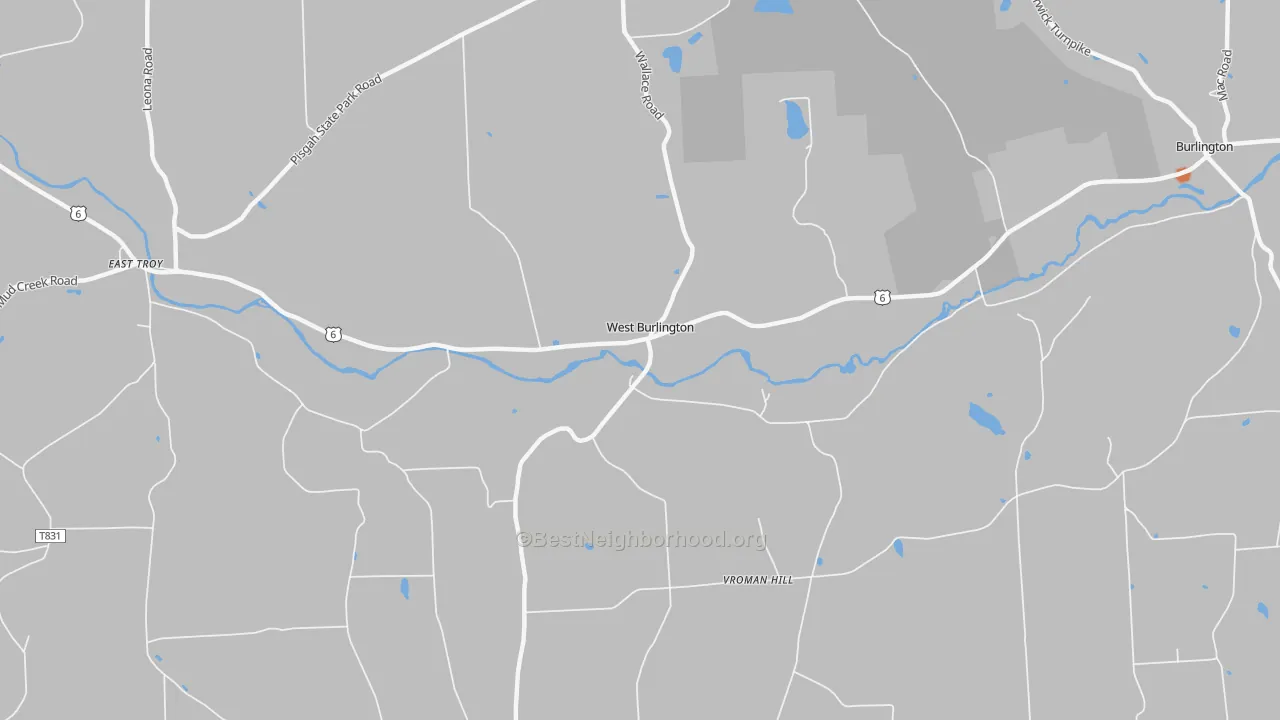Bike Grade map of West Burlington, PA