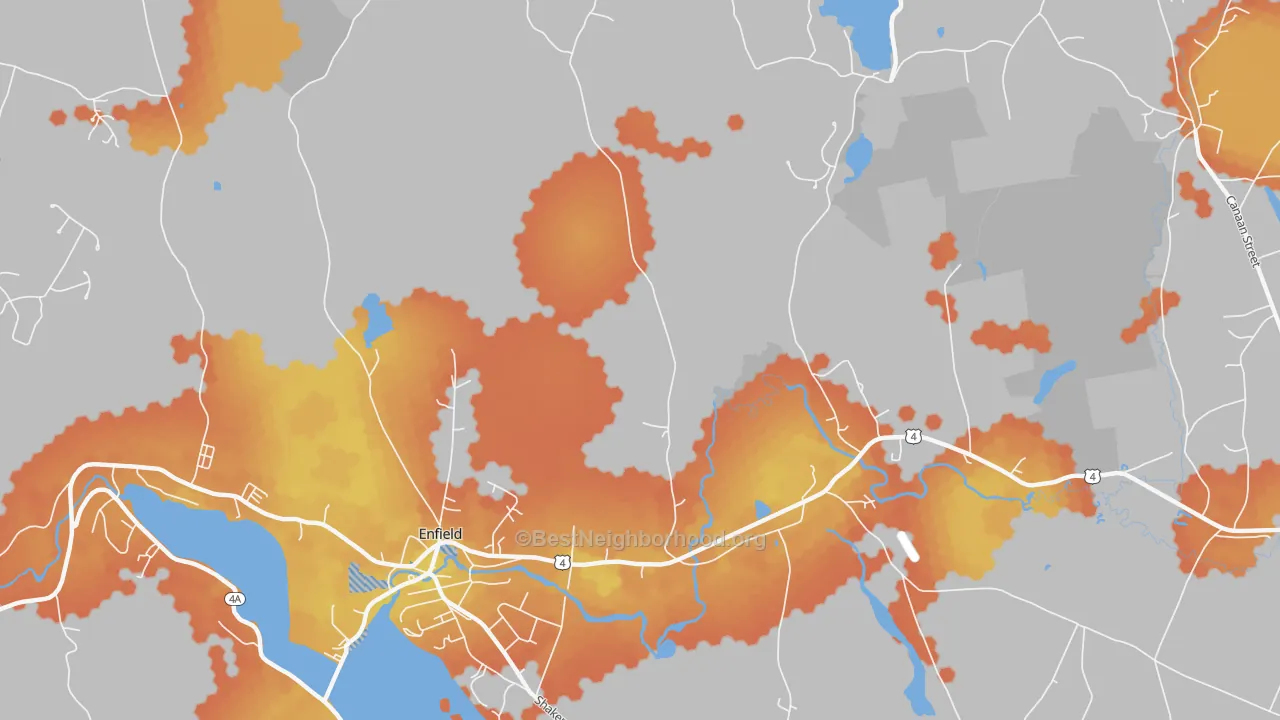 Bike Grade map of West Canaan, NH