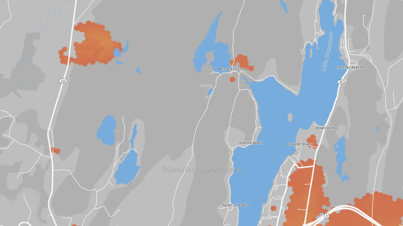 Bike Grade map of West Castleton, VT