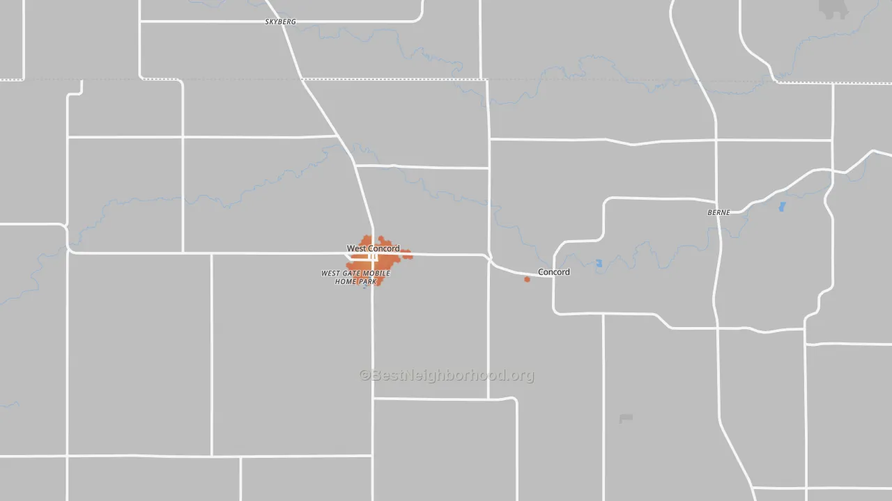 Bike Grade map of West Concord, MN