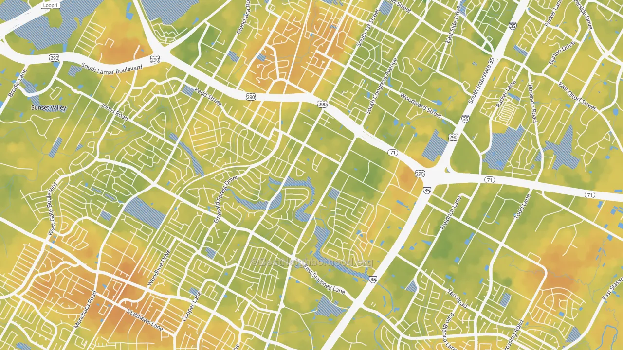 Bike Grade map of West Congress, Austin, TX