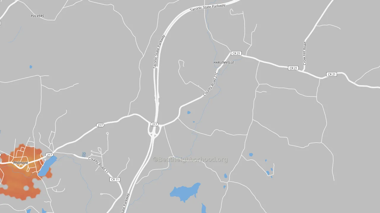 Bike Grade map of West Copake, NY