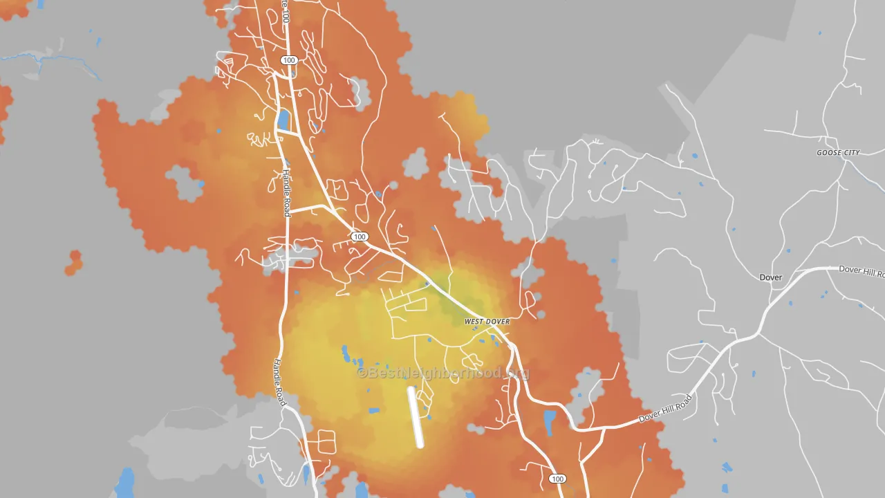 Bike Grade map of West Dover, VT