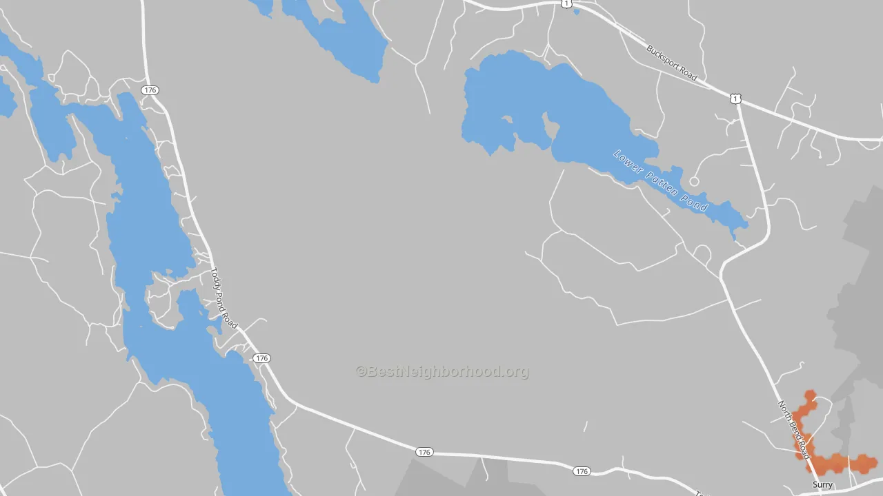 Bike Grade map of West Ellsworth, ME