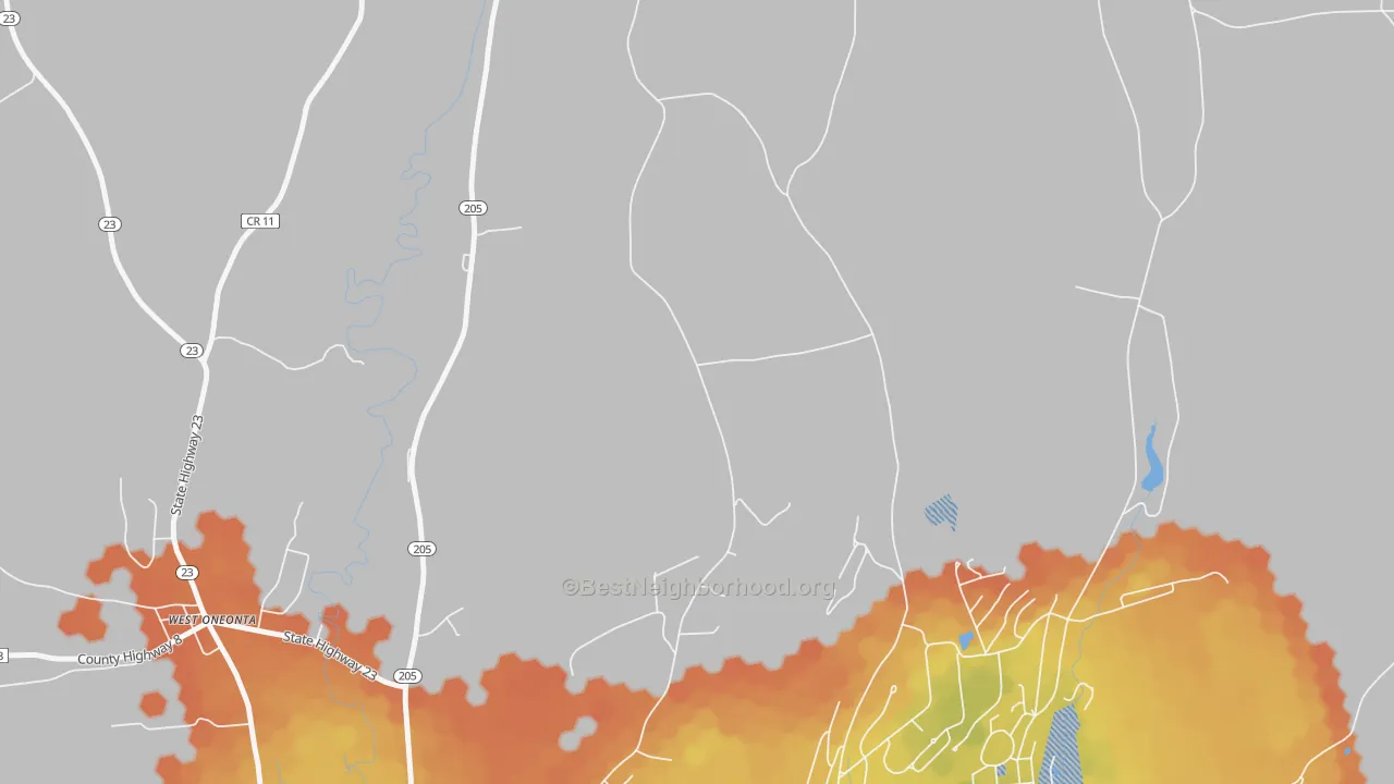 Bike Grade map of West End, NY