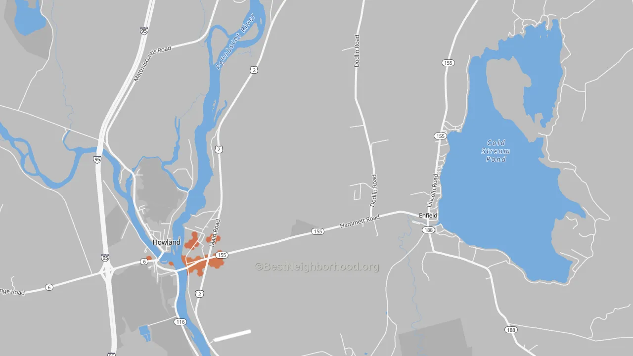 Bike Grade map of West Enfield, ME