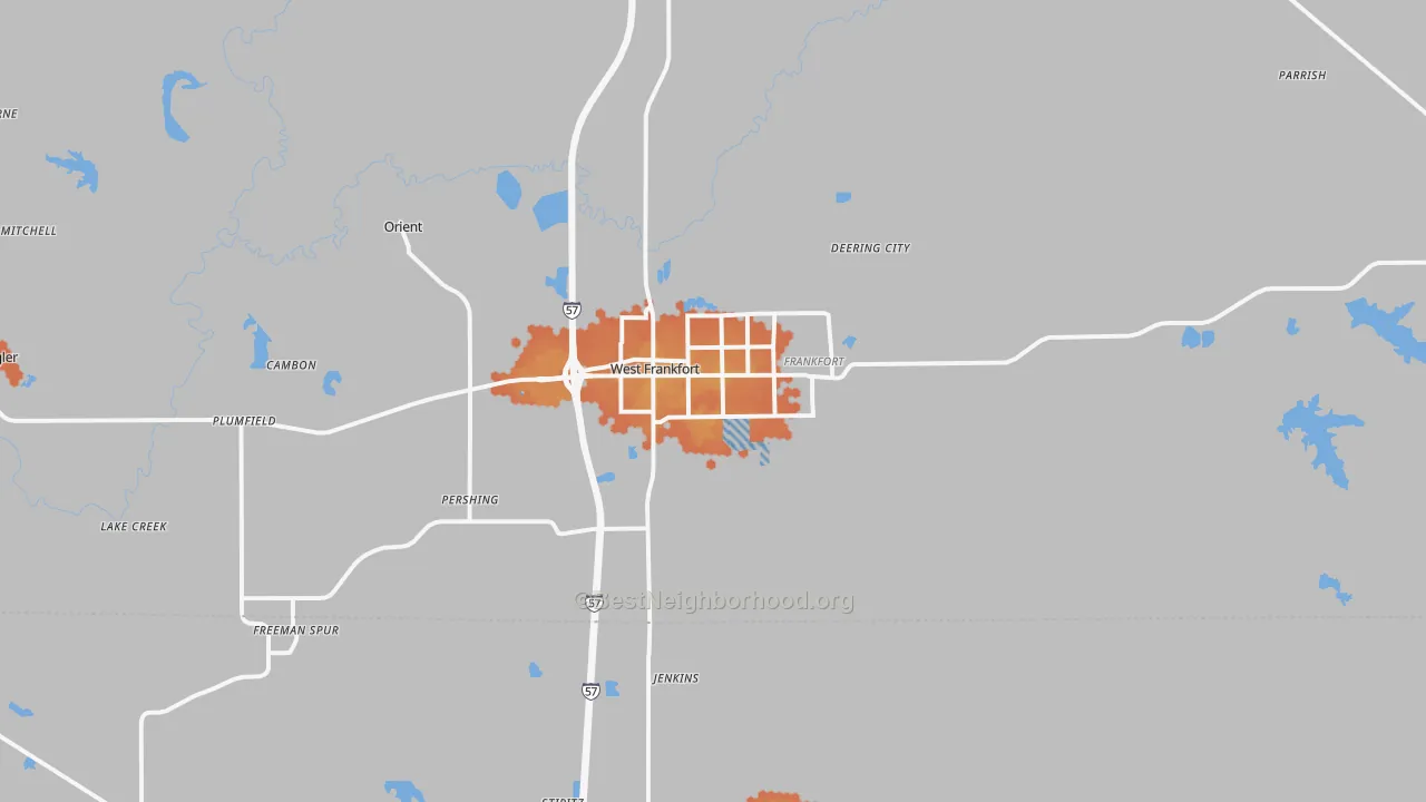 Bike Grade map of West Frankfort, IL