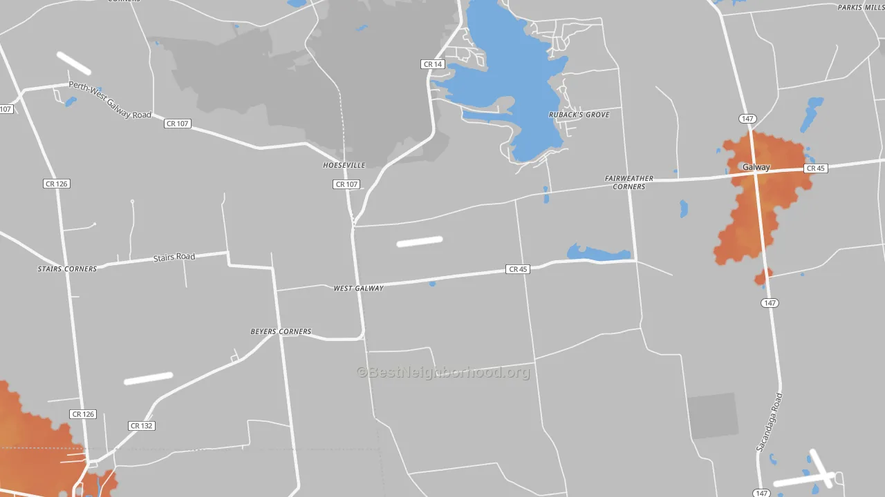 Bike Grade map of West Galway, NY
