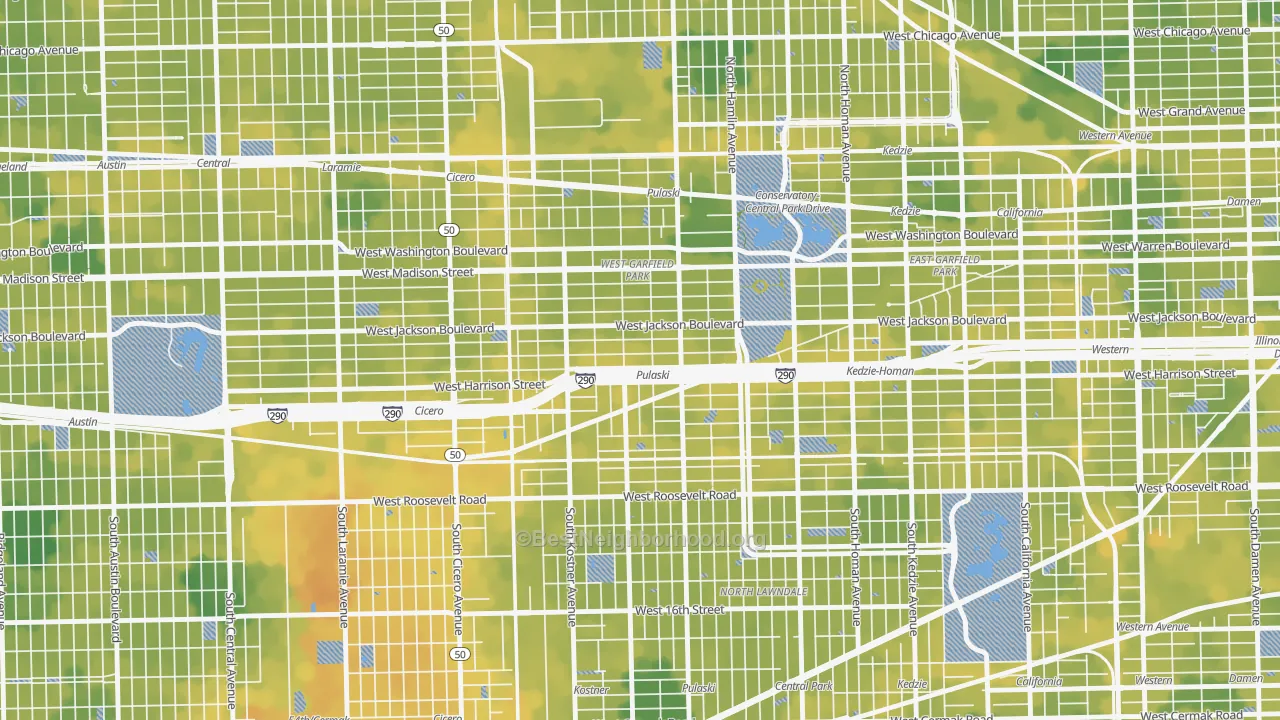 Bike Grade map of West Garfield Park, Chicago, IL
