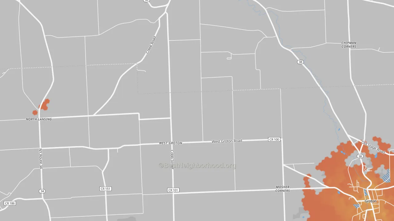 Bike Grade map of West Groton, NY