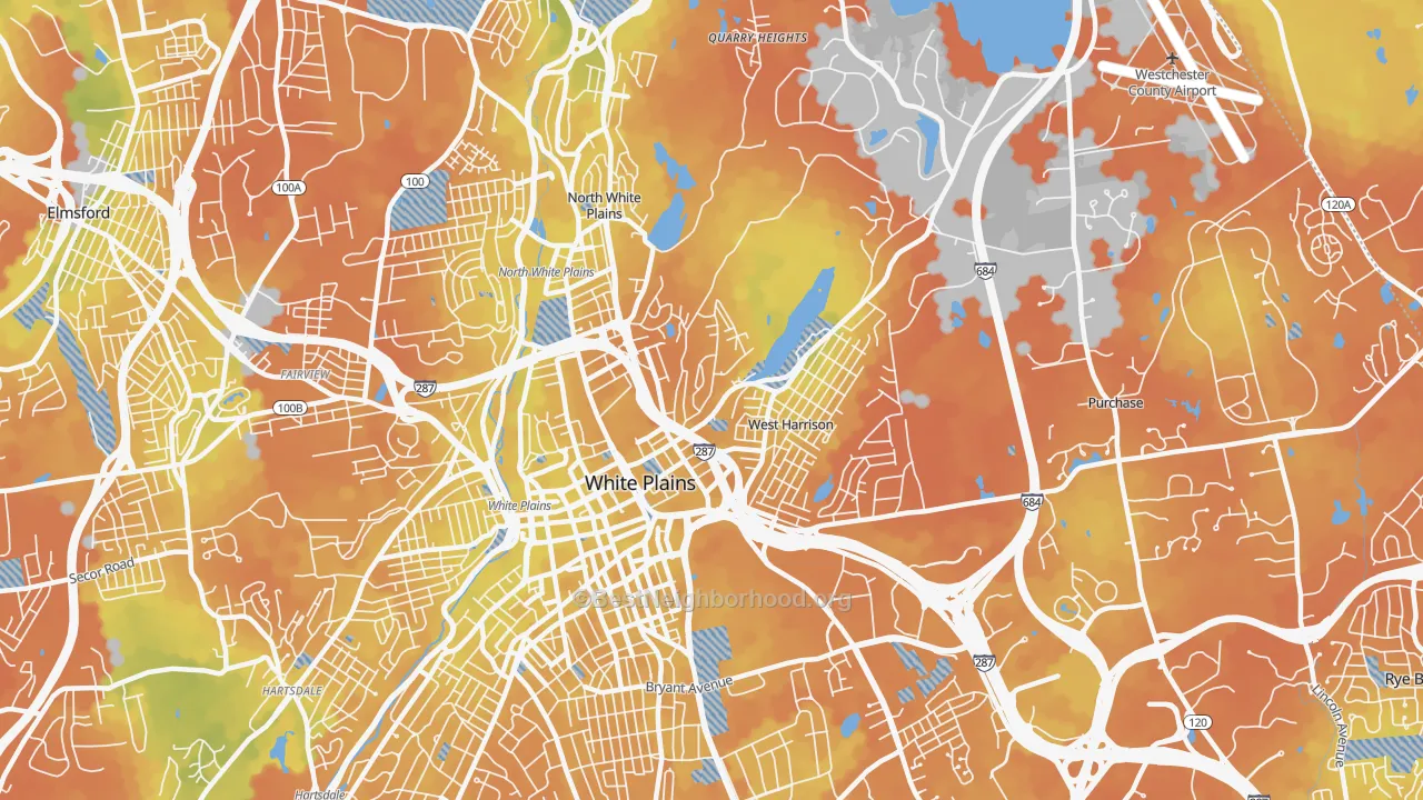 Bike Grade map of West Harrison, NY