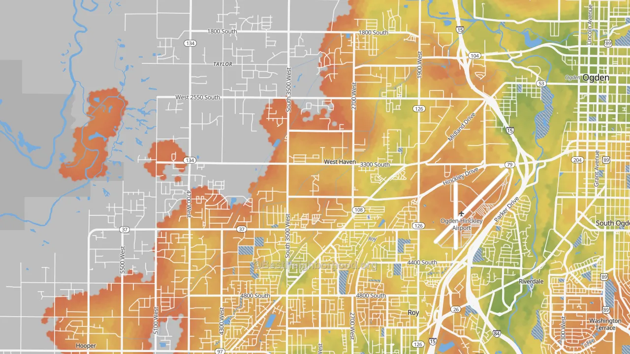 Bike Grade map of West Haven, UT